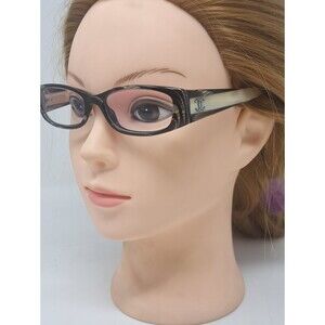 CHANEL Women's Glasses Frames Rectangle Brown Horn Cream 3119-H Italy 50-16-135